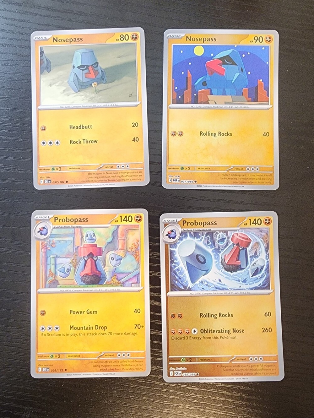 Probopass & Nosepass Trading Cards